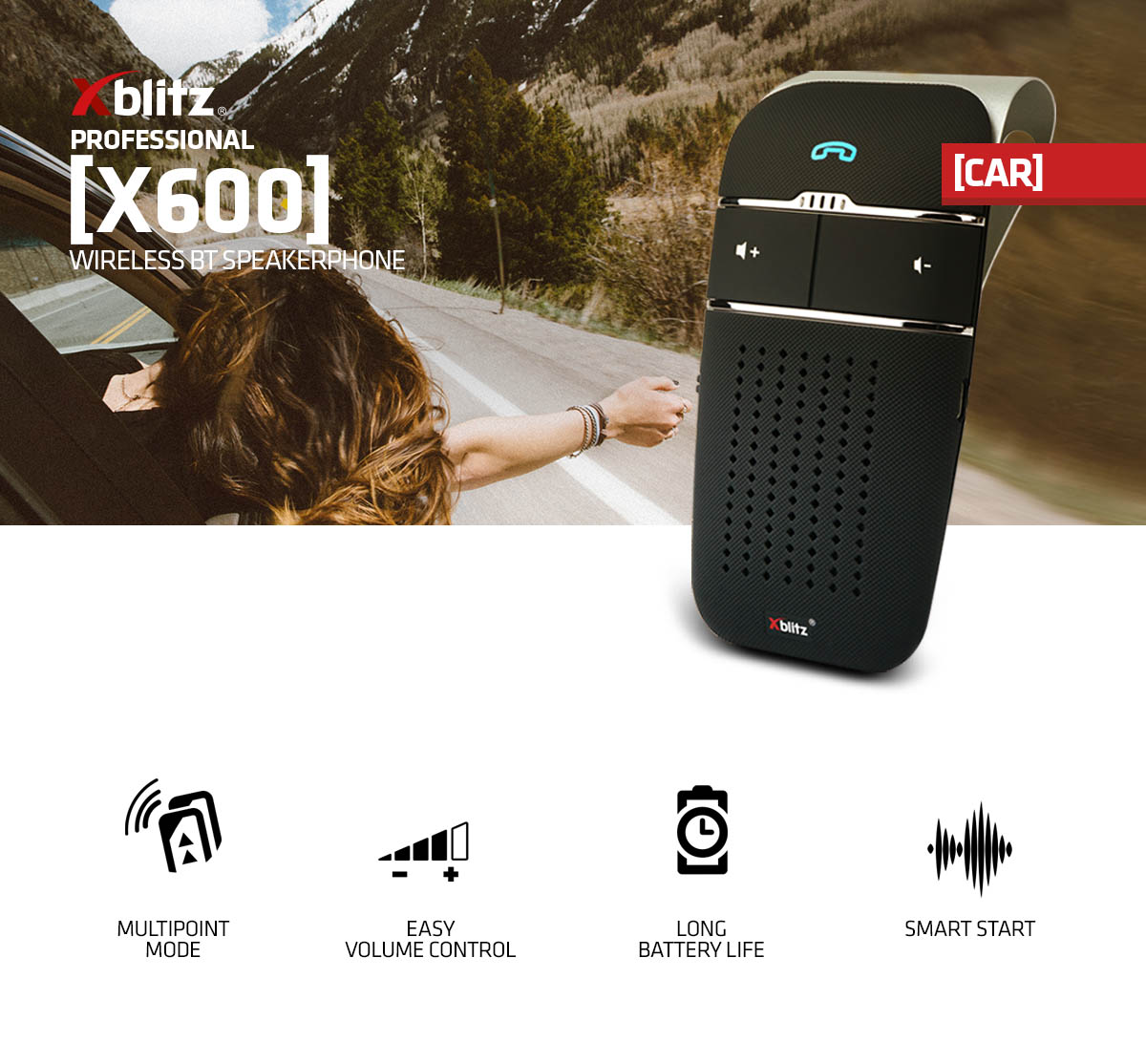 Xblitz X600 speakerphone
